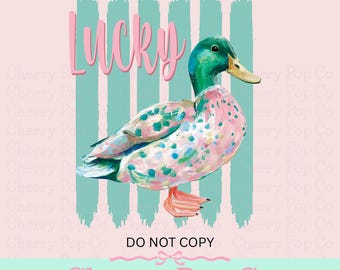 Lucky Duck Küstenstreifen PNG, Sommer Shirt Sublimationsgrafik (digitaler Download)