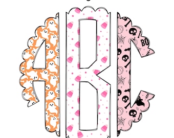 Halloween Alphabet Bundle PNG: Ghost, Candy Corn, Skull Designs (Digital Download)