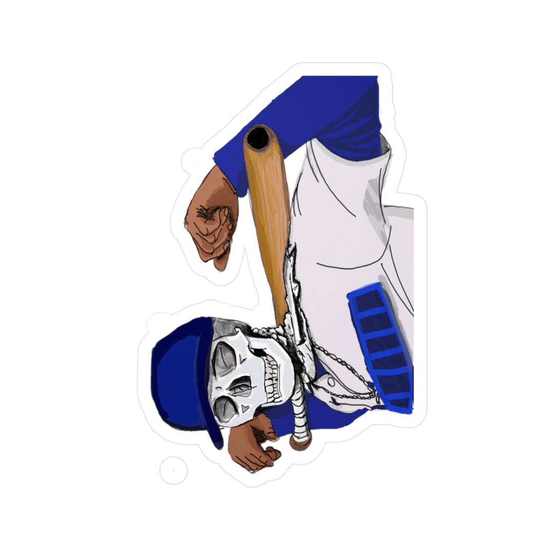 Skull Baseball Player Vinyl Sticker | Sports Decal - Etsy
