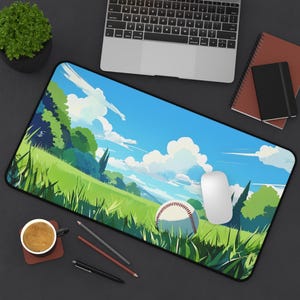 Summer Baseball in Grass Mouse Pad 3