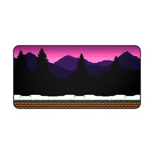 Pixel Art Night Landscape Mouse Pad , Office Decor, Gamer Gift, Mouse Pad, Fantasy Landscape