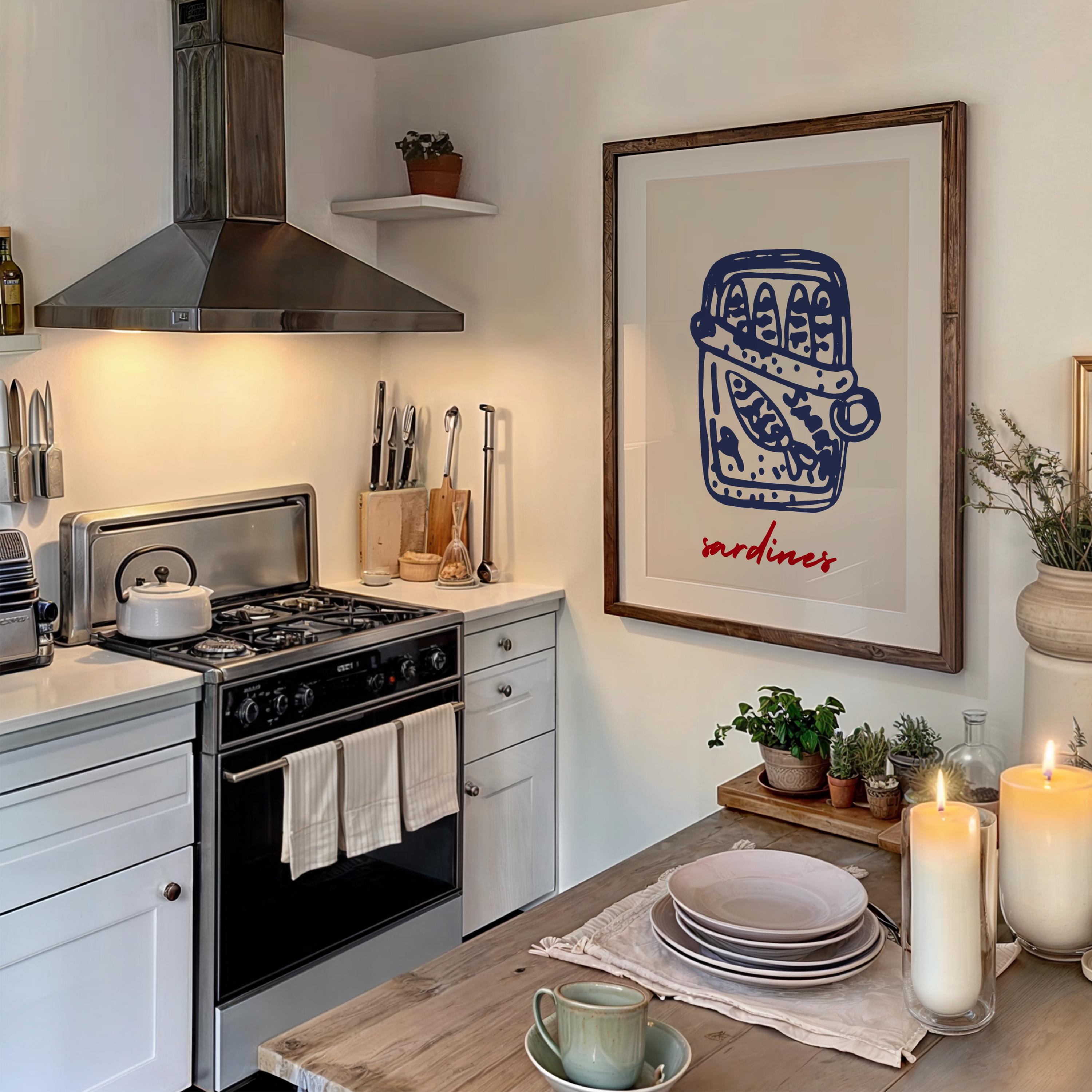 Retro Kitchen Wall Art Set of 6, Funny Kitchen Posters, Kitchen Gallery ...