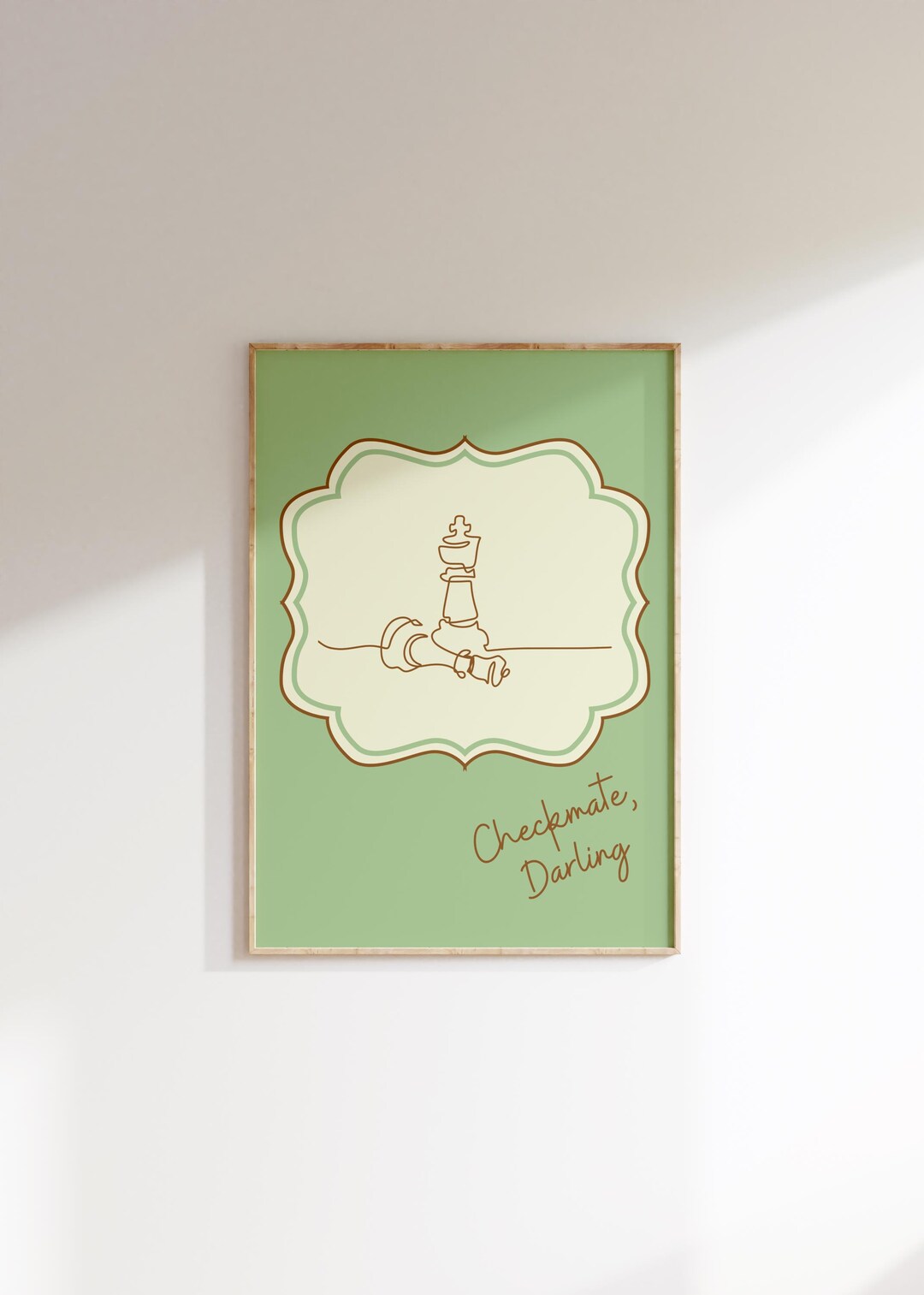 Chess Wall Art “checkmate, Darling” Print, Cozy Chic Home Decor ...