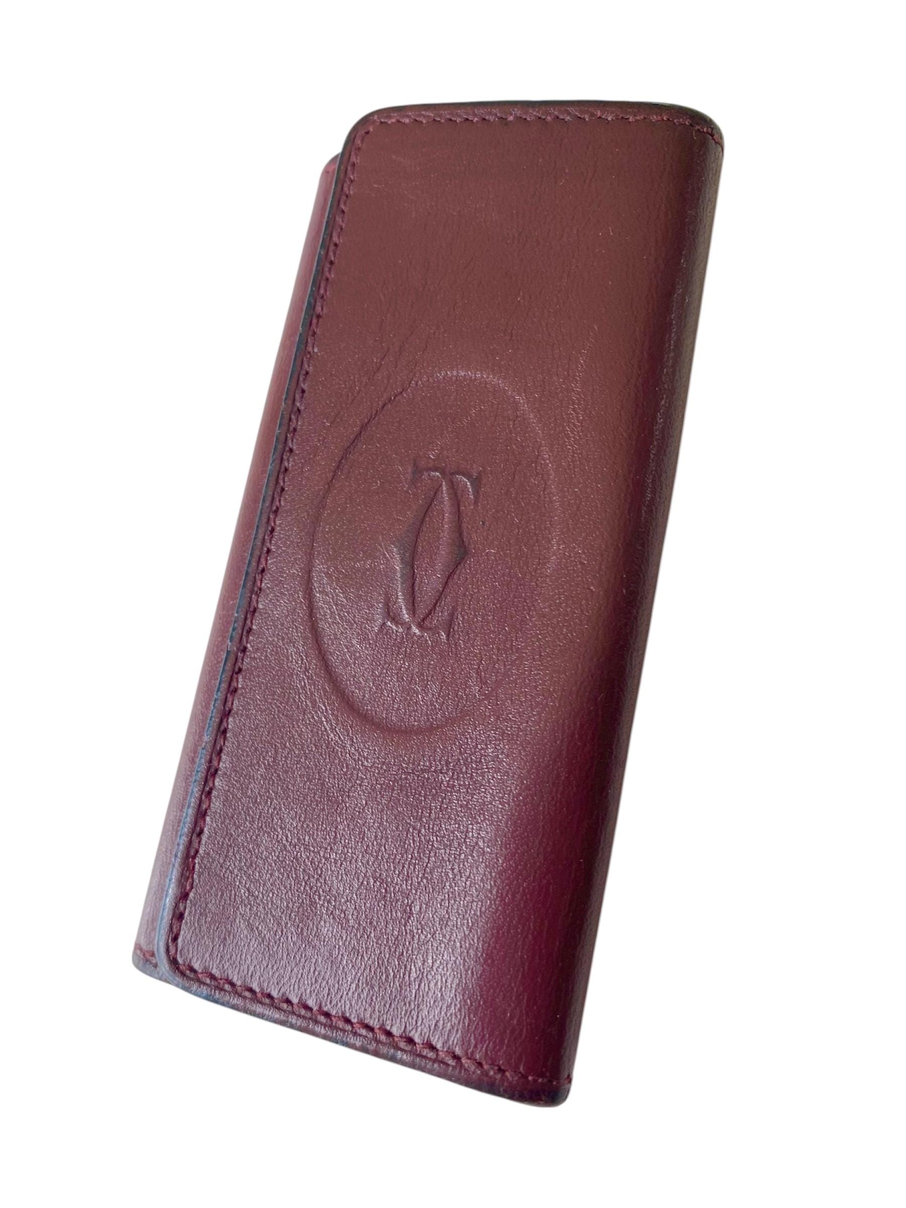 Must De Cartier Key Case/holder 1980s - Burgundy Leather - 4-hook