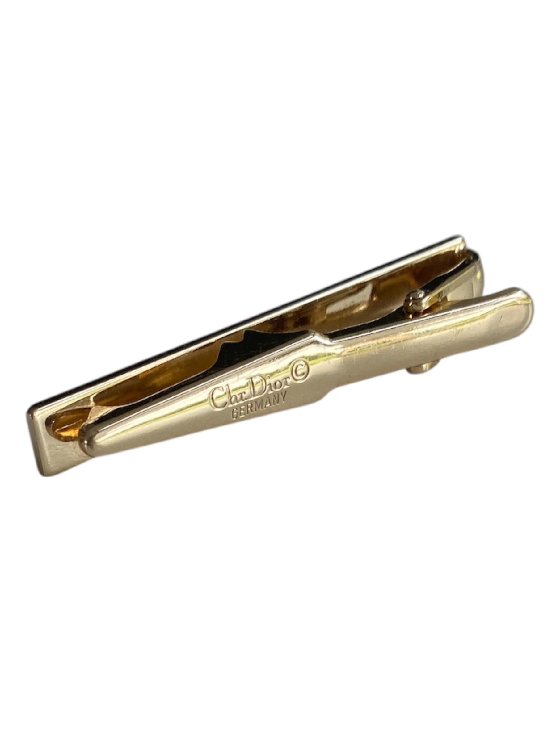 1980s: Christian Dior Monsieur Tie Clip – Gold-tone Metal  display picture 3