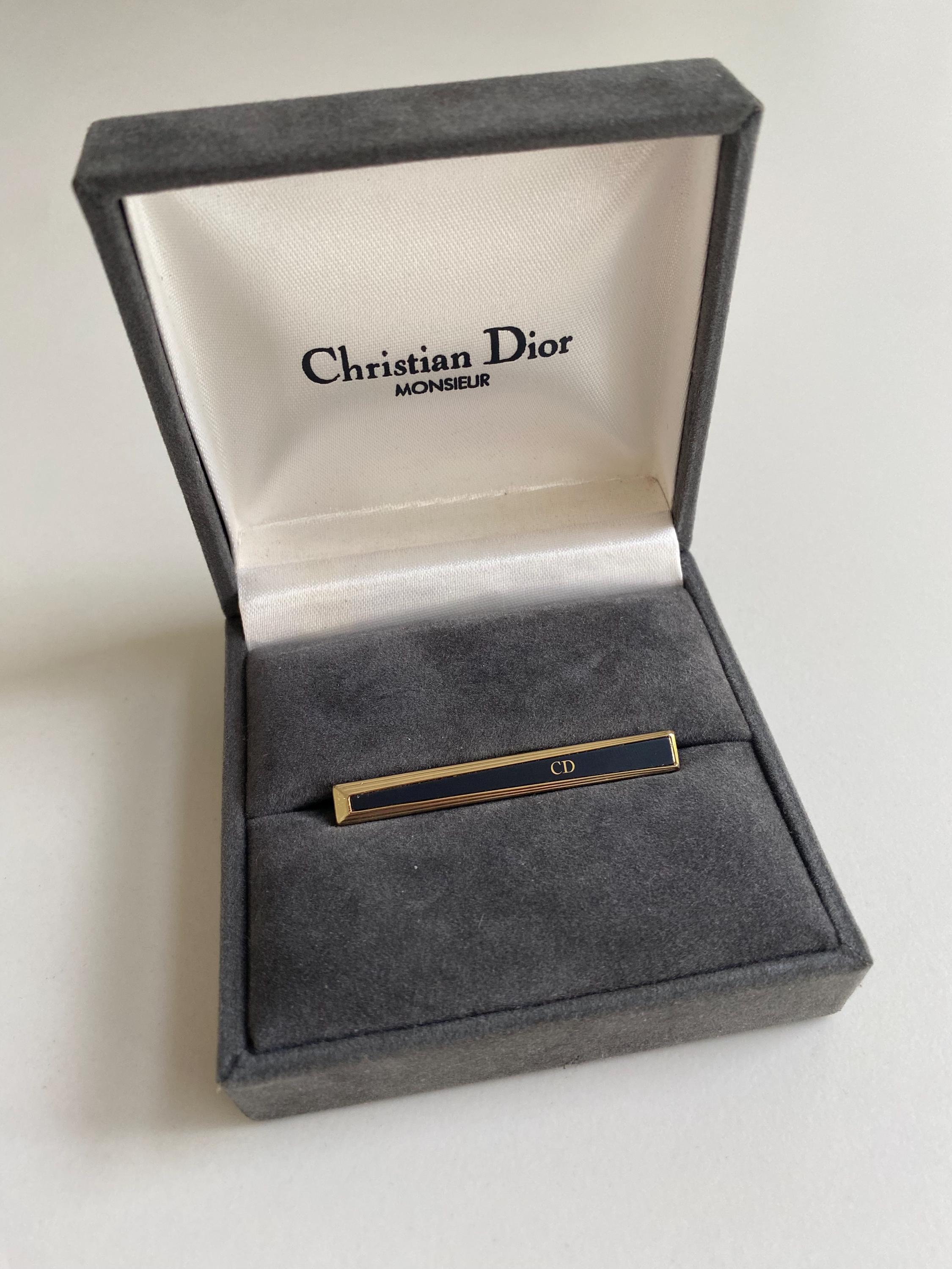 1980s: Christian Dior Monsieur Tie Clip – Gold-tone Metal 