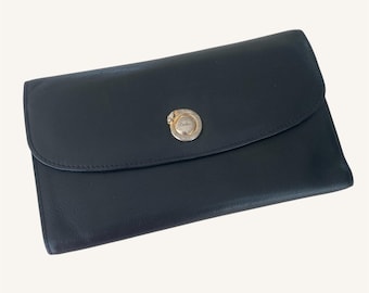 Portfel Cartier Panthère Vintage z lat 80., czarna skóra – designerska kopertówka – francuski luksus – rzadki