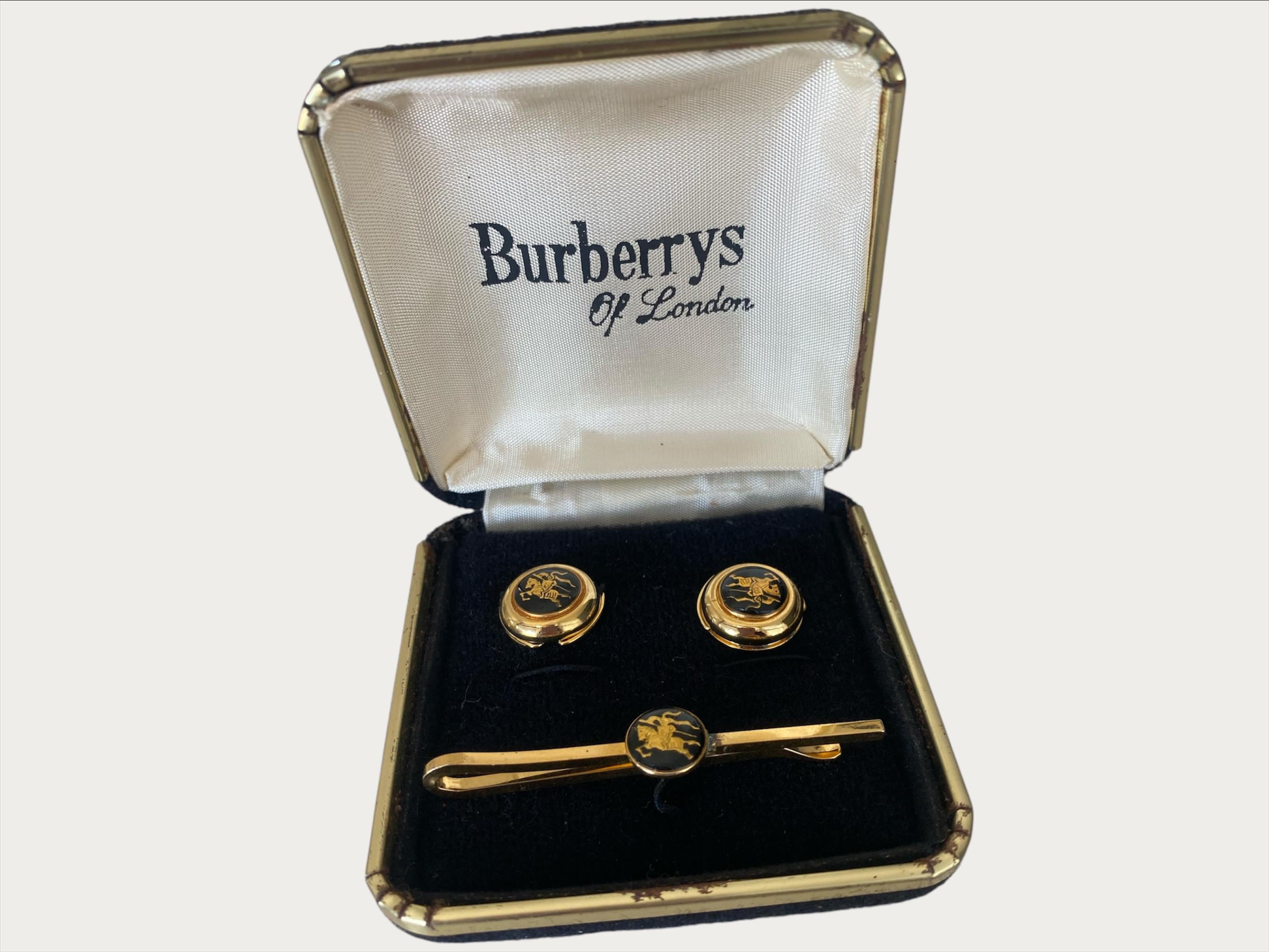 Burberrys ゴールドカフリンクス Burberry Gold Button - Etsy