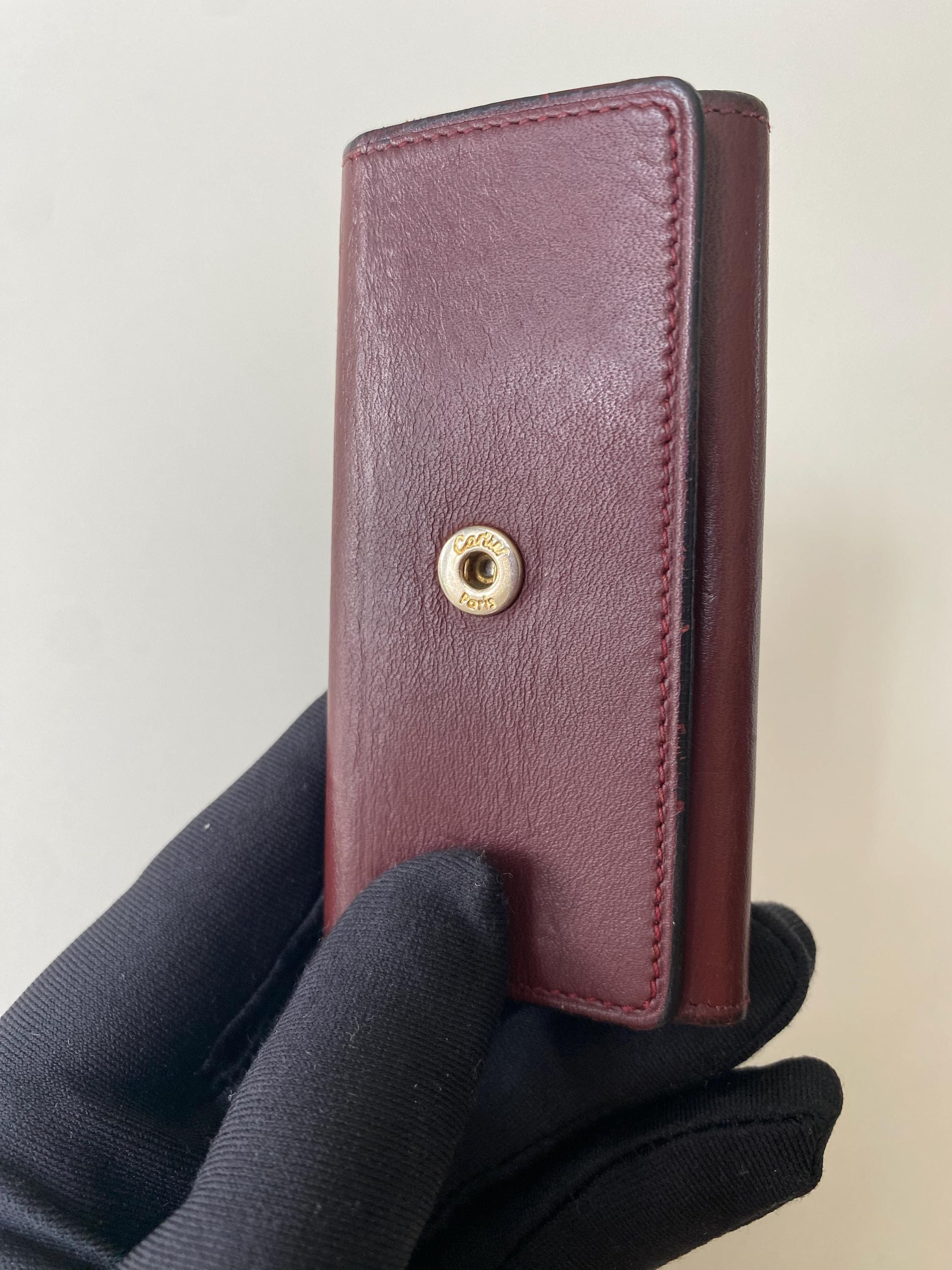 Must De Cartier Key Case/holder 1980s - Burgundy Leather - 4-hook
