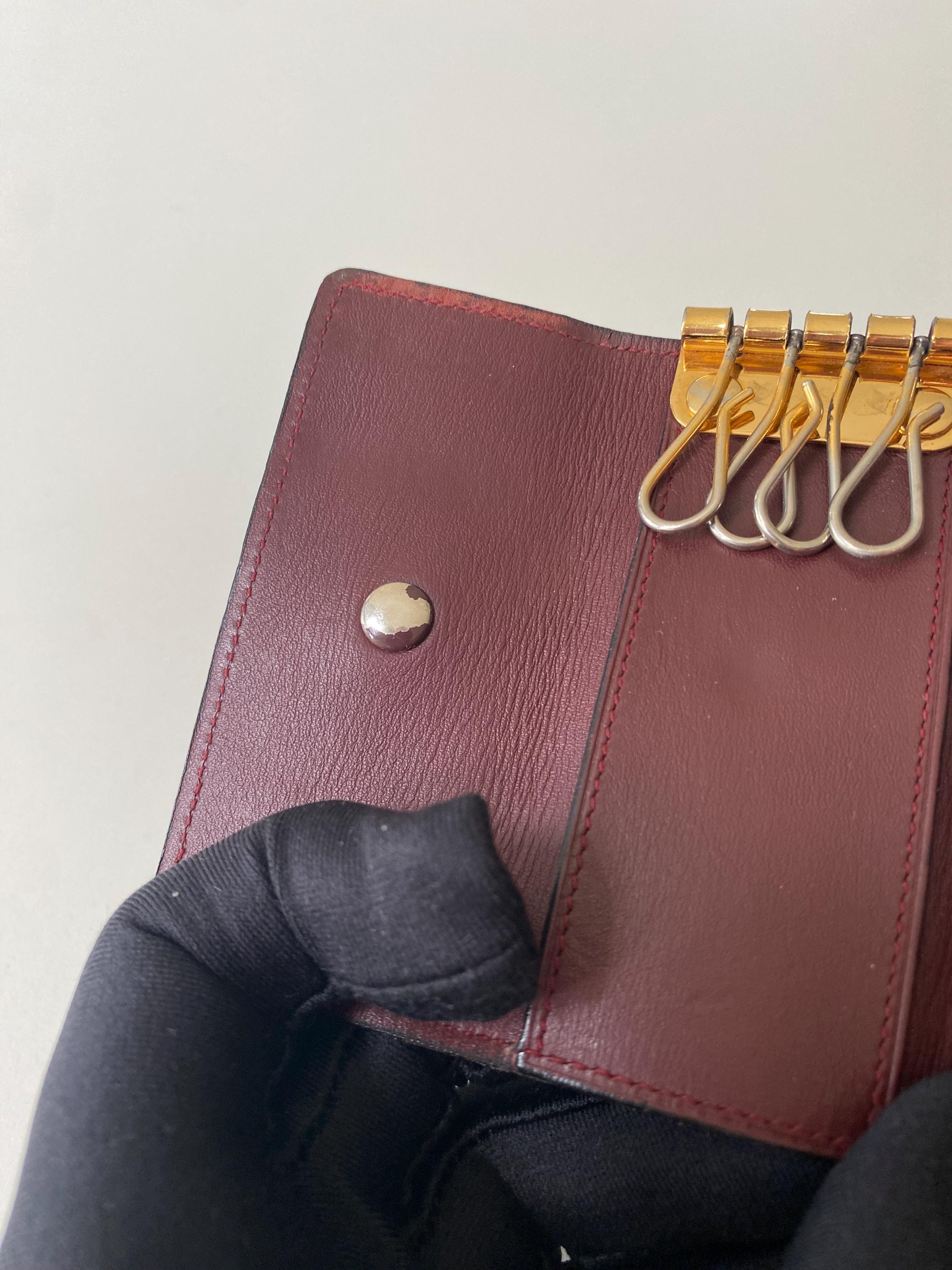 Must De Cartier Key Case/holder 1980s - Burgundy Leather - 4-hook