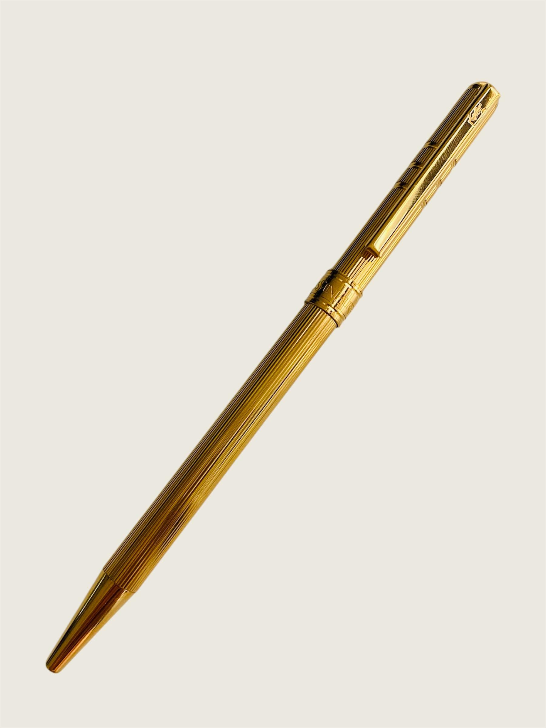 Vintage Yves Saint Laurent Ballpoint Pen 1990s — Gold Tone