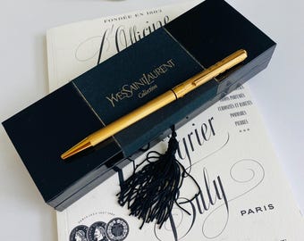 Vintage Yves Saint Laurent Ballpoint Pen 1990s – Gold-tone – YSL