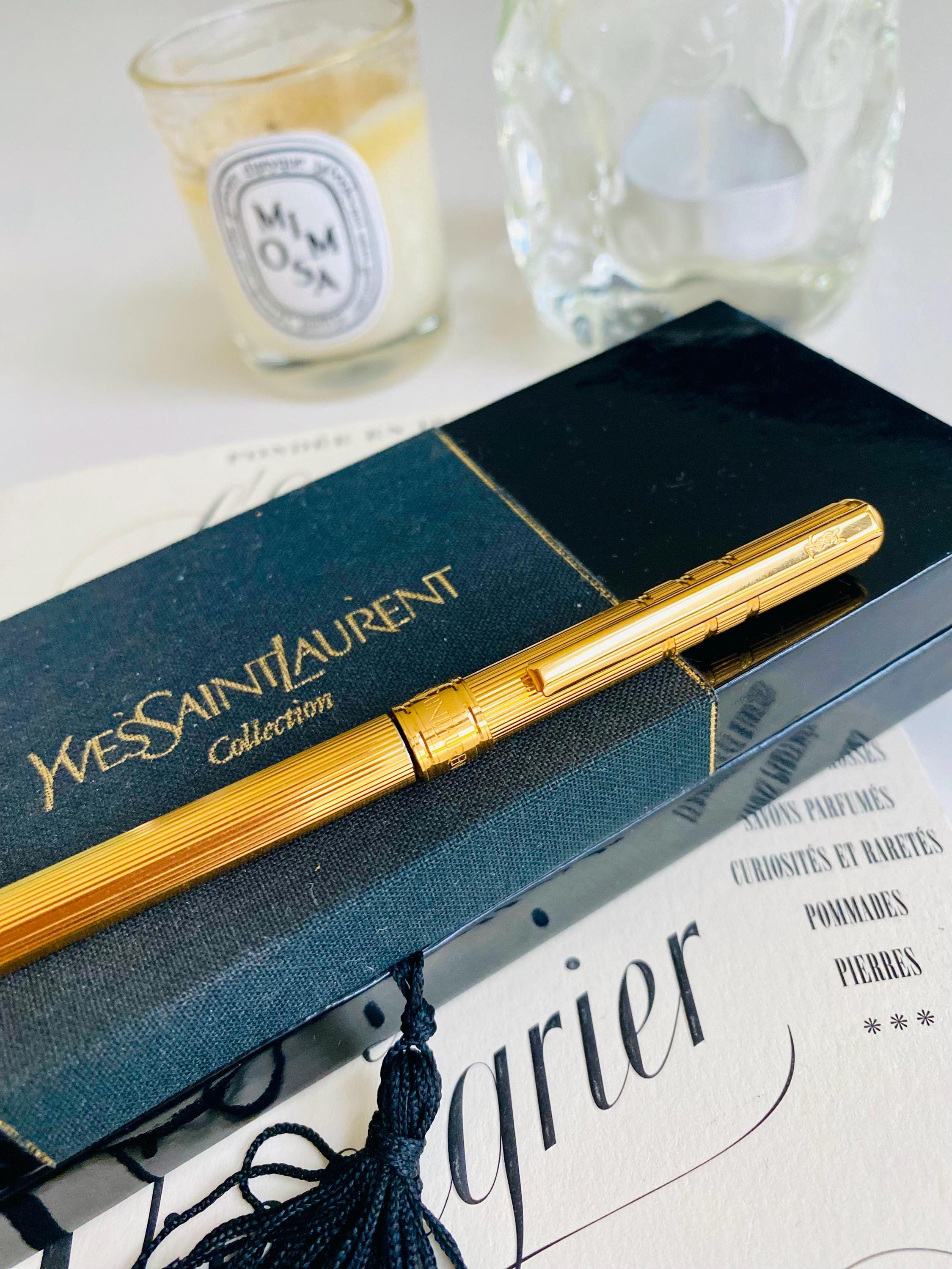 Vintage Yves Saint Laurent Ballpoint Pen 1990s — Gold Tone