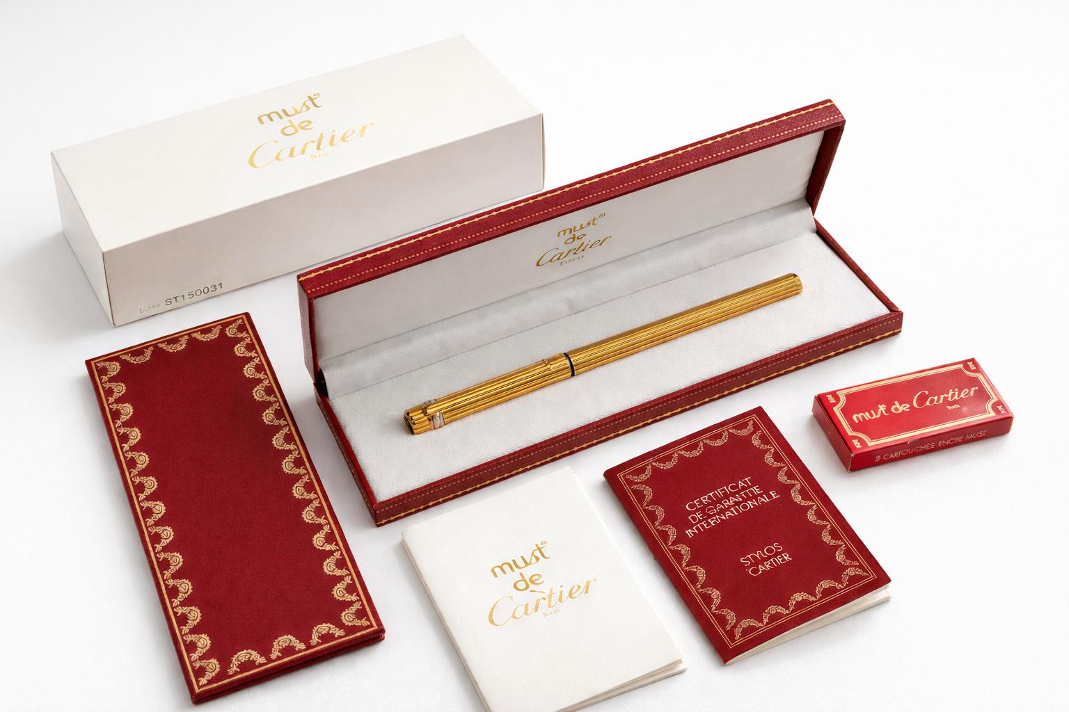Must De Cartier Trinity Fountain Pen 18K Gold Nib – Vintage