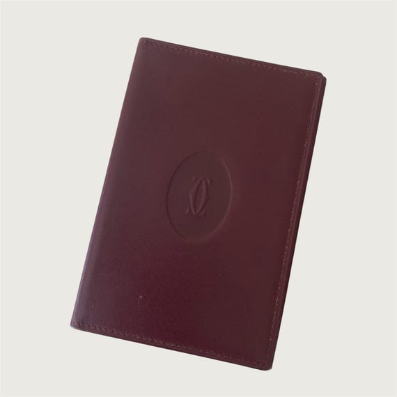 Cartier バーガンディ カードケース Vintage Must De Cartier Card Wallet ID Holder 1980s - Burgundy