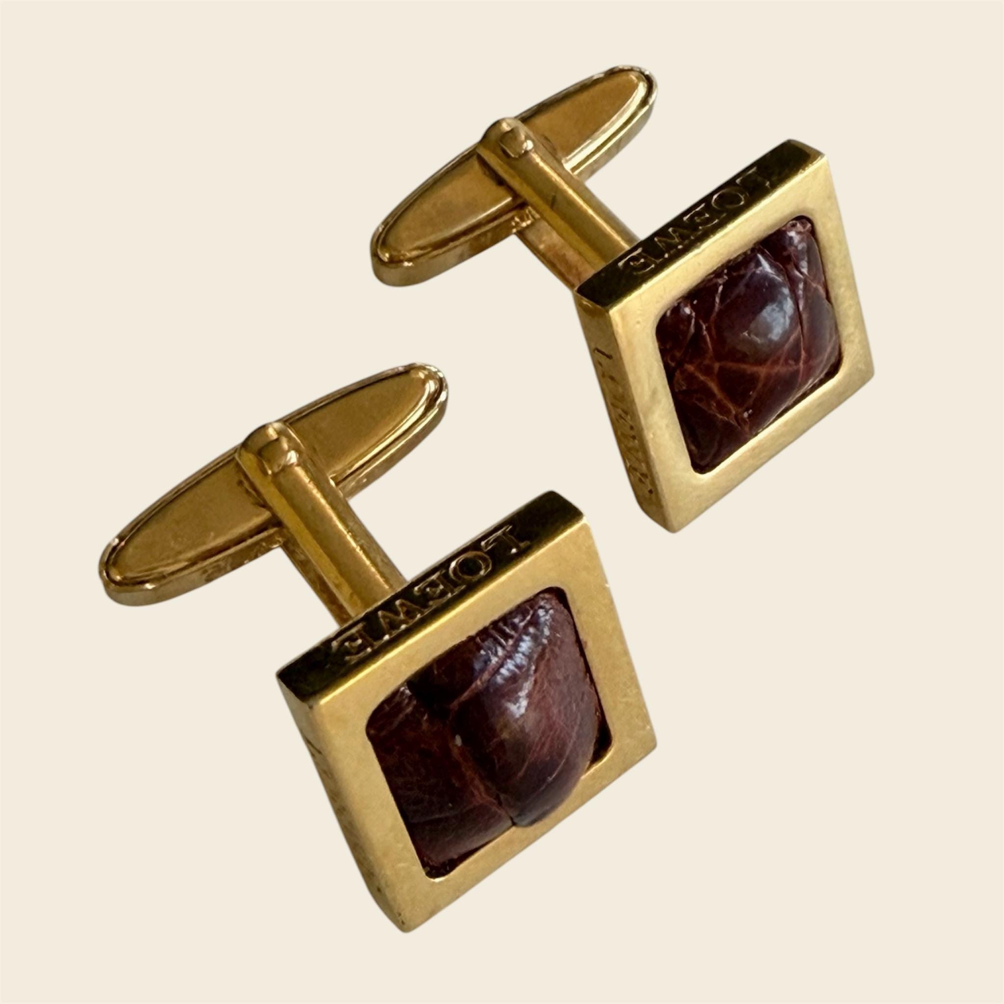 LOEWE ゴールド ブラック カフリンクス Cufflinks Loewe - Etsy