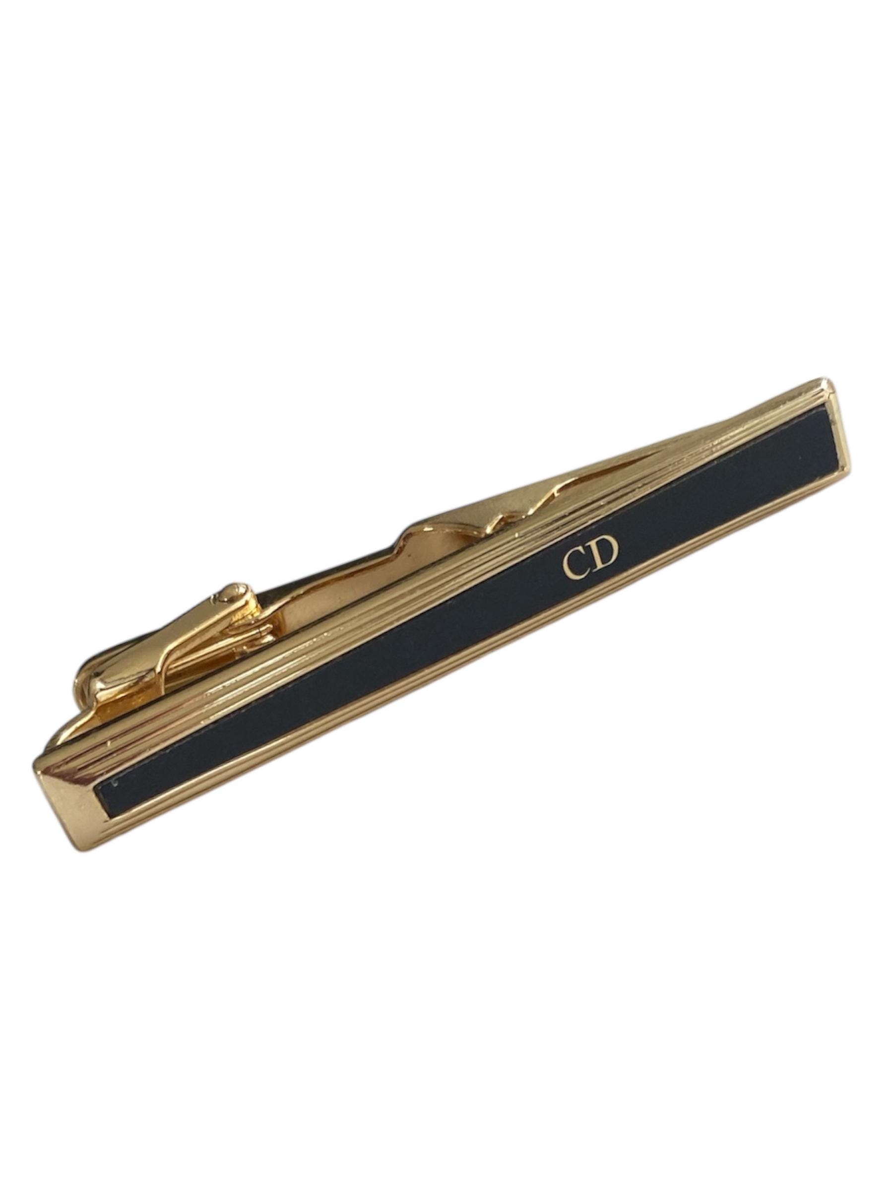 1980s: Christian Dior Monsieur Tie Clip – Gold-tone Metal  display picture 2