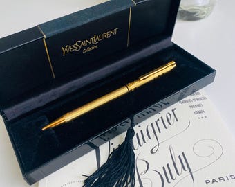Vintage Yves Saint Laurent Ballpoint Pen 1990s — Gold Tone