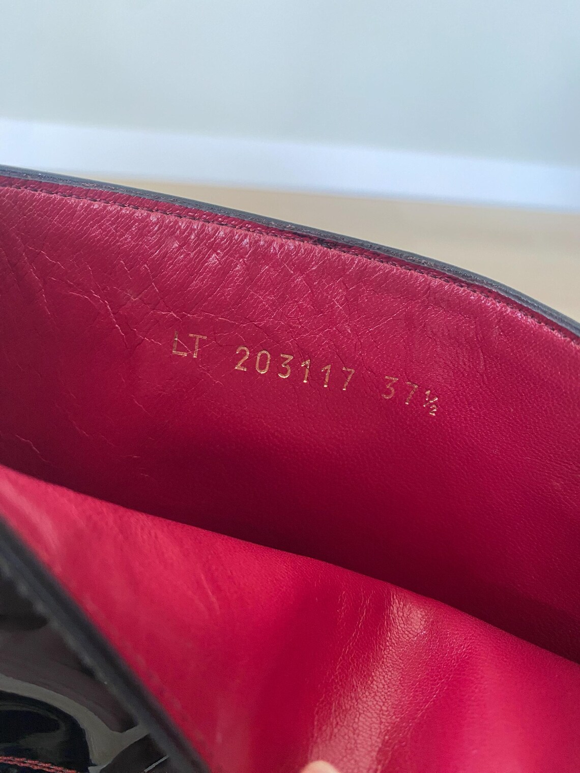 Vintage Yves Saint Laurent Boots — Burgundy Patent Leather — Size 37.5 — Women Designer Shoes, foto 4 di 5