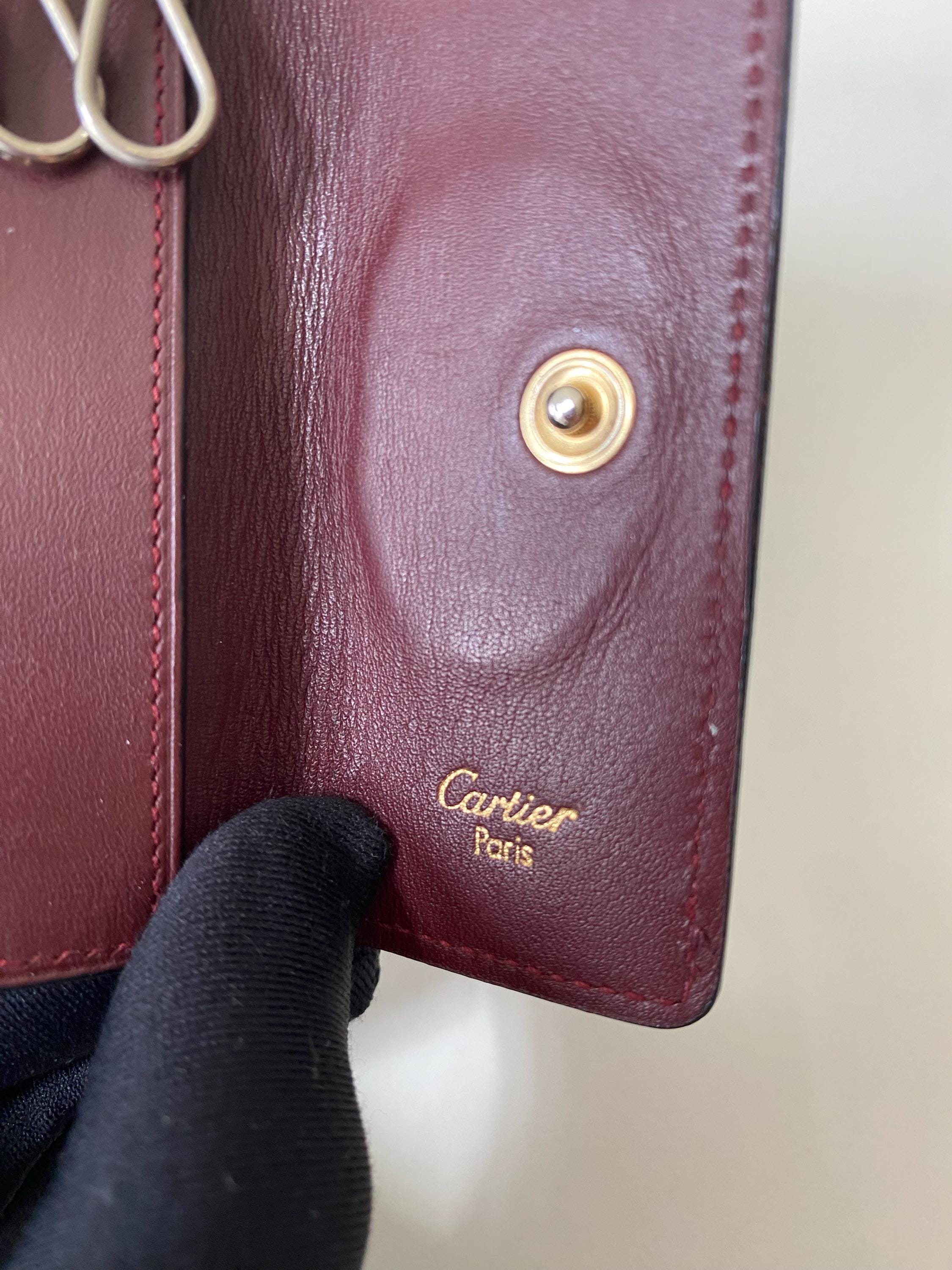 Must De Cartier Key Case/holder 1980s - Burgundy Leather - 4-hook