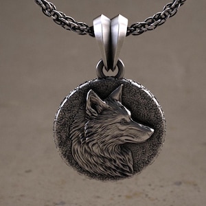 Wild Wolf Silver Mens Necklace, Best Wolf Men Necklace, Nodric Wolf Charm With Chain, Necklace For Men, BestFriend Gift Necklace, Wolf Gift