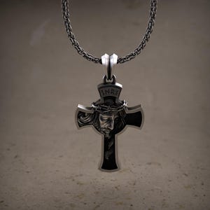 Silver Jesus Crucifix Necklace, 925 Silver Christ Jesus Cross Pendant, Religious Mens Charm, Christian Charm, Religious Accessory Gift Him