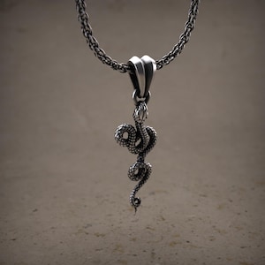 Snake pendant, snake necklace, 925 Sterling Silver jewelry, serpent jewelry, serpent necklace, unisex necklace, mens and women necklace gift
