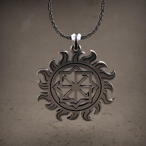 Alatyr pendant necklace, Small Metal Talisman, Slavic Symbol, Ancient Amulet for Protection, Slavic amulet jewelry, Viking Pagan Pendants