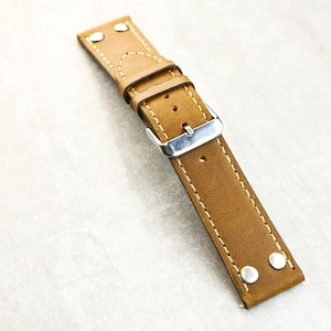 Heritage Aviator - Brown, Hand Made,  Leather Backed, Quick Release, 18mm, 20mm, 22mm, 24mm
