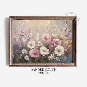 Wildflowers Digital Wall Art, Spring Floral Printable Wall Art, Countryside Print, Floral Cottagecore Wall Decor, Landscape Wall Art, 129