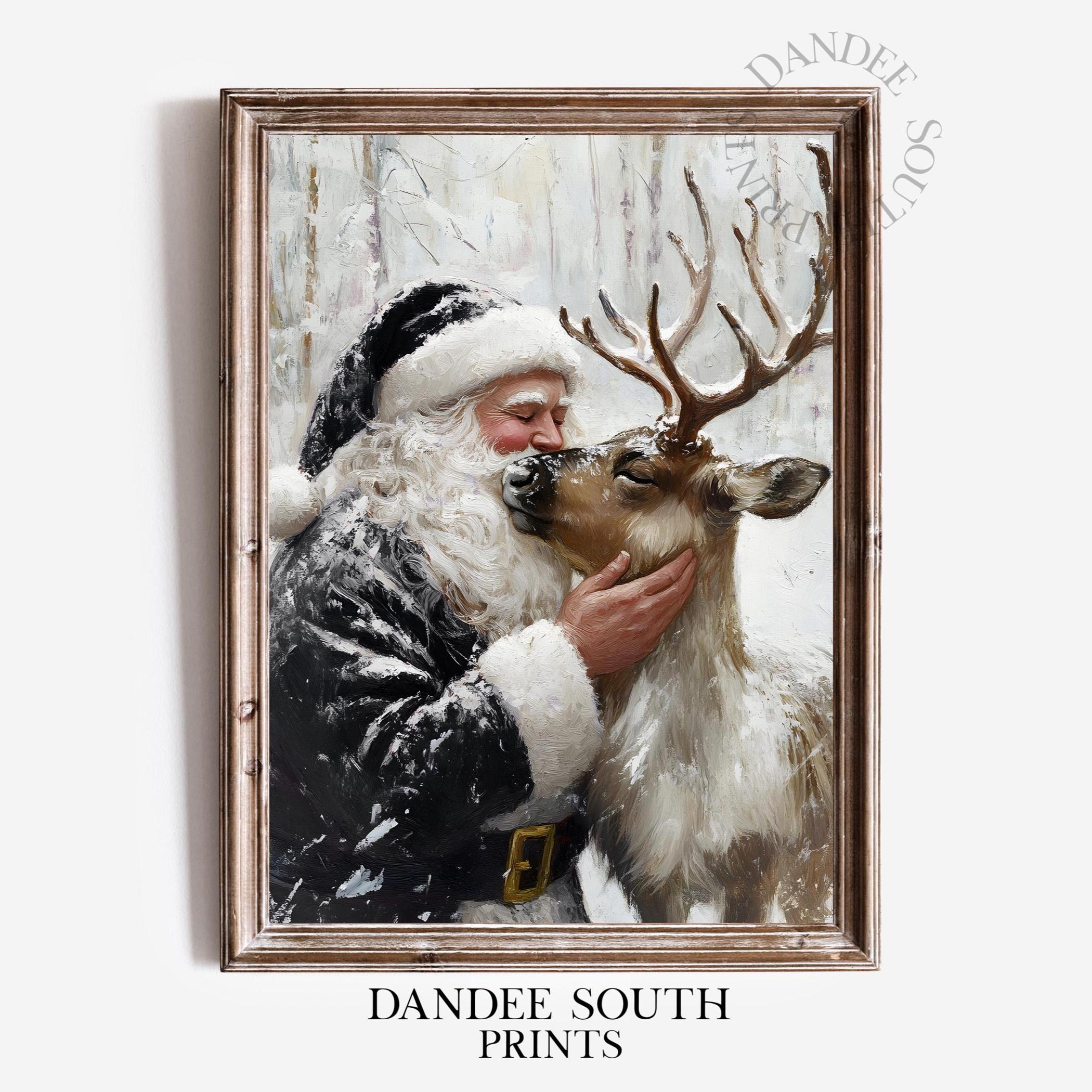 トナカイに乗るサンタクロース ヴィンテージ ステンドグラス スミソニアン美術館 トナカイに乗るサンタクロース ヴィンテージ ステンドグラス