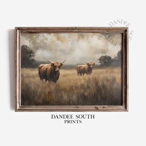 Rustic Highland Cow Digital Wall Art, Printable Farmhouse Art, Highland Cows Print, Rustic Country Farmhouse Decor, Digital Download, 179