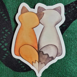 Sticker transparent renard et raton laveur