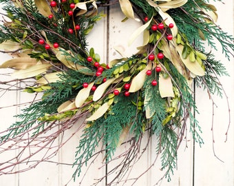 Cozy Christmas Wreath - Holiday Wreath - Christmas Wreath - Winter Wreath