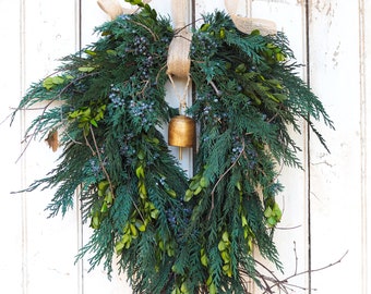 Solstice Night Swag - Winter Wreath - Christmas Wreath - Preserved Greens