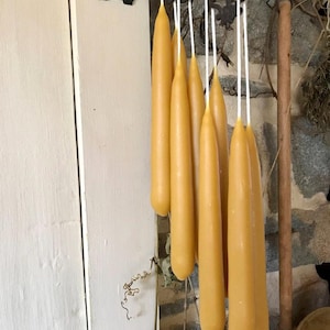 Hand-dipped Beeswax Candles - 7 inch - Set of 2