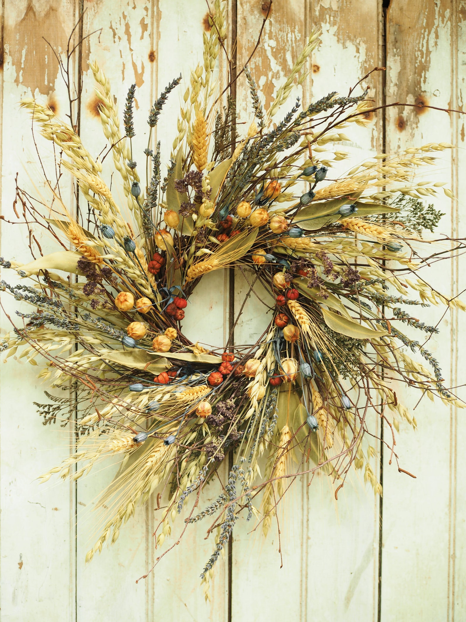 Harvest Fields Wreath Dried Flower Wreath Herb Wreath Etsy