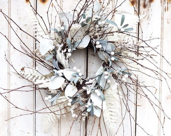 Winter Bracken Wreath - Winter Wreath - Natural Wreath - Birch Wreath