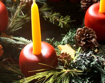 Advent Apple Wreath - Waldorf Advent Spiral - Apple Candle Wreath - Christmas Candle Wreath