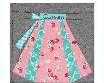 Apron, paper piecing pattern ~ PDF