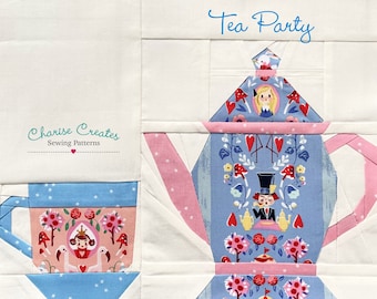 Tea Party Paper Pieced Pattern, Teapot and Teacup
