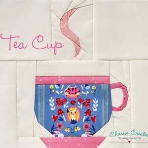 Tea Cup a paper piecing pattern image 1