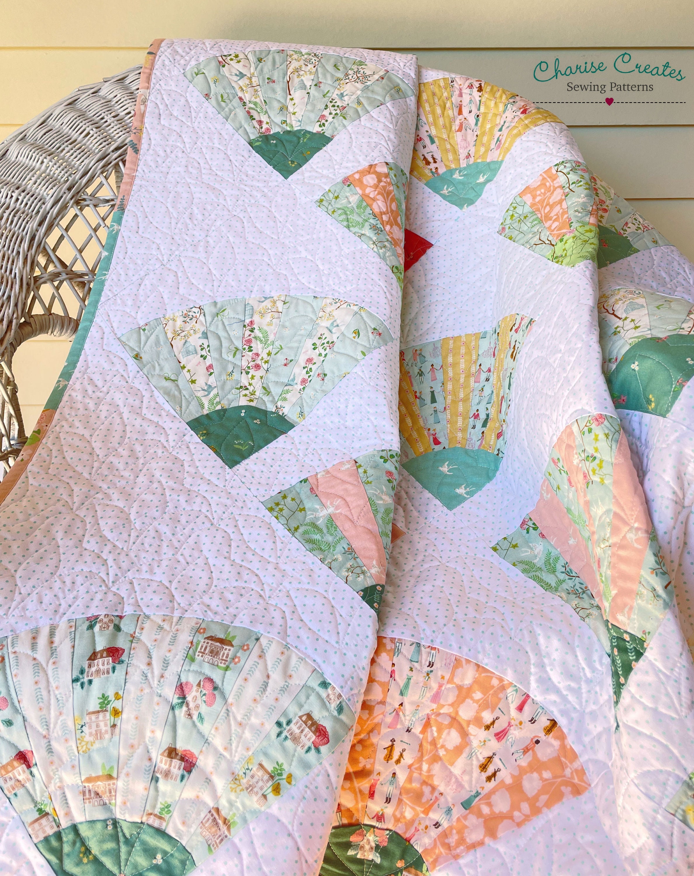 Fan Quilt PDF Pattern Etsy