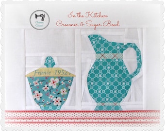 In the Kitchen - Creamer & Sugar Bowl, Paper Piecing Pattern