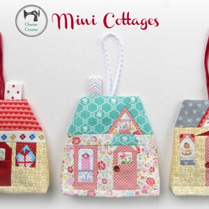 Mini Cottages, Paper piecing Ornament/Sachet Pattern image 6