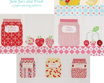 Jam Jars and Fruit,  a Paper Piecing Pattern