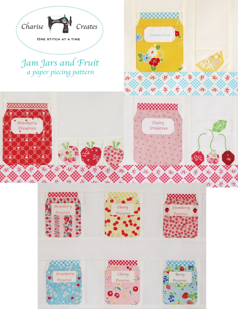 Jam Jars and Fruit, a Paper Piecing Pattern image 1