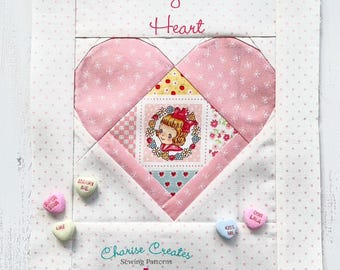 Fussy Cut Heart, a Paper Piecing Pattern