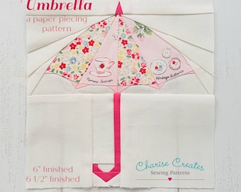 Umbrella, paper piecing pattern ~ PDF