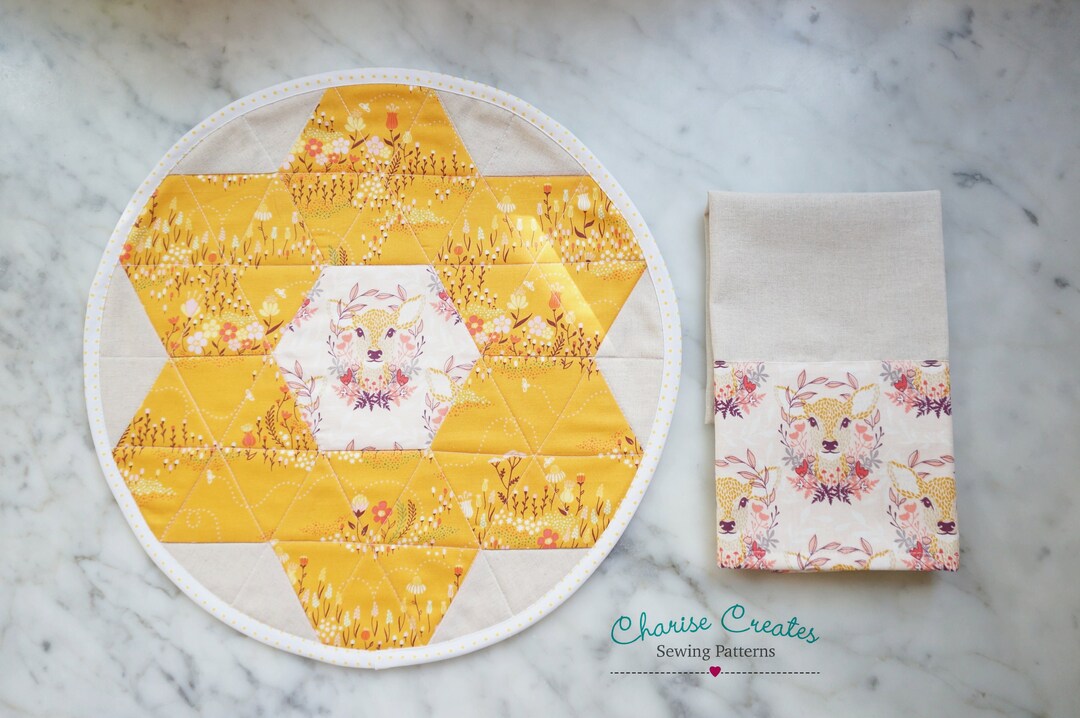 Hexagon Placemat PDF Pattern Etsy